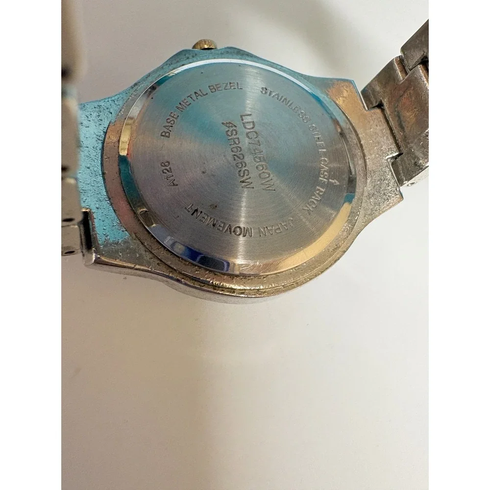 Silver Tone Quartz Crystal Bezel Watch Japan Mvt Infinity Dial Need Batt